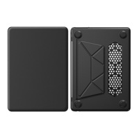 Housse de protection noire en PU avec béquille pour MacBook Air 13,6 2022/2024, compatible avec les modèles M2 A2681/M3 A3113
