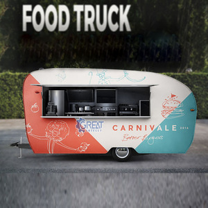 Remolque de Cocina Móvil al por Mayor de Fábrica con Barra Curva Impermeable, Equipo para Snacks y Perritos Calientes, Diseño Personalizable - Product Image 2