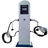 Station de recharge AC pour véhicules électriques 14 kW à double port, 2x7 kW, borne murale intelligente avec facturation par carte RFID pour hôtels et bureaux commerciaux