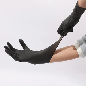 5mil 4mil Doigt Texture <span class=keywords><strong>Cuisine</strong></span> Beauté Industrie Tatouage <span class=keywords><strong>Gant</strong></span> Boîte Personnalisée Conception Sans <span class=keywords><strong>Latex</strong></span> Jetable Noir Nitrile Gants - Product Image 6
