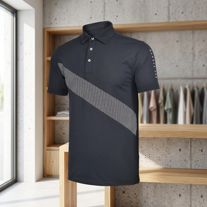Golf de qualité supérieure pour hommes polos personnalisés coton polyester sport respirant tricoté avec motif imprimé - Product Image 2