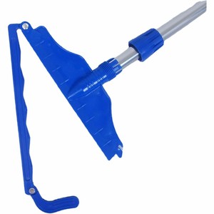 Blue <b>Flat</b> <b>Mop</b> Head With Self Wringer Aluminum Pole For Home Cleaning - Product Image 1