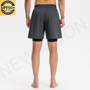 Men's 2-in-1 Quick Dry Sports Shorts Elastic Waist Gym Fitness Training Double-<b>layer</b> Sports Breathable Shorts - Product Image 4