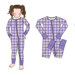 Little Glow Kid Baru Tiba, Romper Bambu Khusus Anak Perempuan Lengan Panjang dan Celana, Desain Romper dengan Ritsleting dan Sarung Tangan - Product Image 6