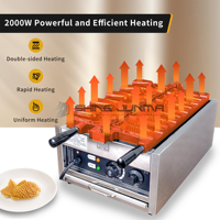 Machine à gaufres de poisson antiadhésive 220V à bouche ouverte Machine Taiyaki en acier inoxydable à 5 gaufres pour snack-bar