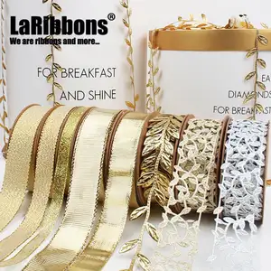 Best selling birthday cake baking golden cable tie wedding gift box packaging material decorative christmas leaf ribbon