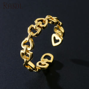 RAKOL RP5007 Anillo hueco abierto Ajustable chapado en oro - Product Image 4