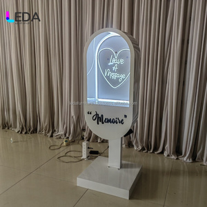 Leda tùy chỉnh đám cưới âm thanh lưu bút đứng với led mô hình trái tim kim loại gian hàng điện thoại cho tổ chức sự kiện - Product Image 3