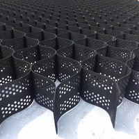 Grille de gravier en plastique noir HDPE pas cher, géocellule de soutien de charge, vente, prix fabricant, géocellule HDPE