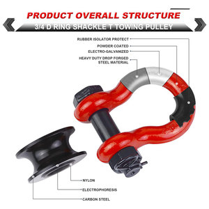 Tùy Chỉnh Chúng Tôi Loại Mạ Kẽm Kích Thước Nhỏ Màu Đen Mờ Sơn Rigging Còng <span class=keywords><strong>Snatch</strong></span> Ròng Rọc Khối Bánh Xe Kit Còng Khối Dây Đeo - Product Image 5