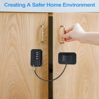 Cerradura de seguridad a prueba de niños para refrigerador, lavavajillas, inodoro, con código combinado y llave, para puerta de congelador y ventana
