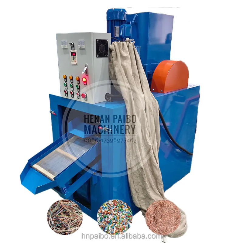 Máquina de reciclaje de alambre de cobre eléctrico de chatarra para separar gránulos de cobre de aluminio granulador de cable usado