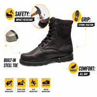 Bottes de travail tactiques AOXIANG en cuir véritable à embout d'acier, respirantes, antistatiques, pour l'hiver, la construction et l'usine, unisexe