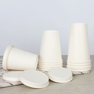 Tasses à café en papier logo personnalisé 12 oz, biodégradable, jetable, Double paroi en PLA, tasse à thé avec couvercle - Product Image 4