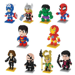Vente en gros de jouets éducatifs pour enfants Zhiying LNO ABS, blocs de construction en micro-particules, mosaïque, héros de la justice, cadeau - Product Image 1