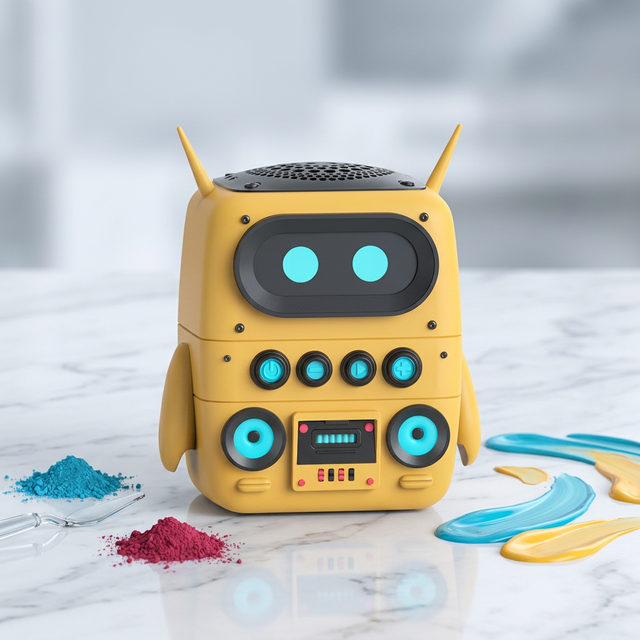 A Portable, Adorable Cartoon Speaker with a Creative Design for Children, Featuring a Smart AI Interactive Audio Alarm Clock.