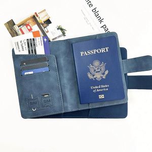 Portable RFID Blocking Multi-functional <b>Passport</b> Cover <b>Wallet</b> Button Customized Multicolor PU Leather Travel <b>Passport</b> Holder - Product Image 2