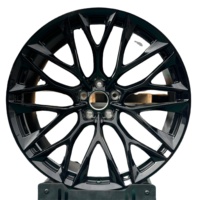 Rines Forjados Personalizados de Aleación 6061-T6 de 17-24 Pulgadas, 5x120 5x108 5x115 PCD, Diseño Cóncavo Negro Mate para Autos de Pasajeros Avanzados