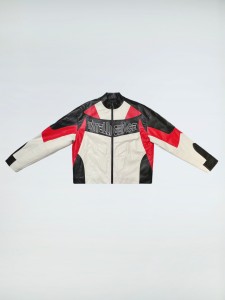 تصميم عارضة عالية الجودة التطريز الأسود والأحمر بو الجلود سترة الرجال البريدي حتى سترة - Product Image 5