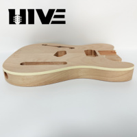 Cuerpo de guitarra eléctrica TL de caoba sin terminar, diseño de agujero en forma de F, medio hueco, para bricolaje, venta al por mayor HIVE