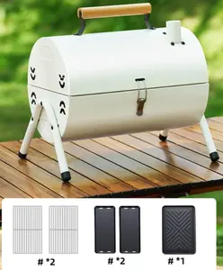 CHRT portatile pieghevole doppia faccia Barbecue all'aperto griglia a carbone da campeggio attrezzature per Barbecue Set completo