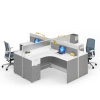 Bureau de séparation en forme de L moderne en bois pour 2 personnes, gain de place, mobilier de bureau, poste de travail pour la maison et l'école