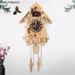 Tiktok <span class=keywords><strong>Amazon</strong></span> bán hàng nóng retro bằng gỗ cúc cu Đồng hồ treo tường trang trí chạm khắc bằng tay Basswood với đồng hồ báo thức âm nhạc thời gian chim - Product Image 6