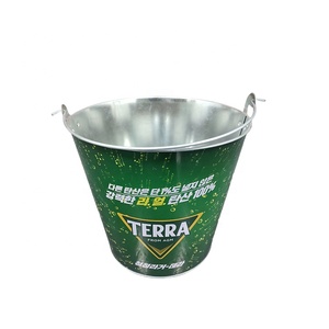 Oval Beverage <strong>Tubs</strong> with Custom Printing Round 5L <strong>Galvanized</strong> Ice Bucket - Product Image 5