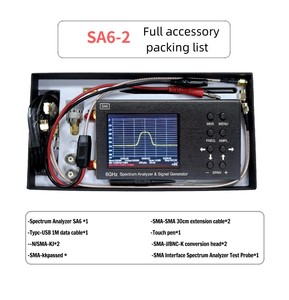 SA6 3.2 "信号発生器付き液晶ディスプレイ6GHzポータブルデジタル<span class=keywords><strong>RF</strong></span>スペクトラムアナライザー35-6200MHz - Product Image 2