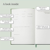 Journal de Gratitude Quotidien 2026 – Agenda A5 Non Daté avec Couverture en Cuir, Papier 100g/m², Couverture Rigide – Réflexion sur le Bonheur et l'Autosoins pour Femmes et Hommes