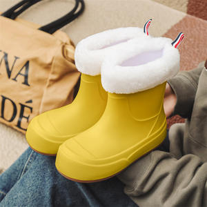 Mode chaud coton imperméable bottes de <span class=keywords><strong>pluie</strong></span> pour femmes Style coréen Simple décontracté antidérapant confortable chaussures d'eau - Product Image 4