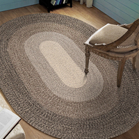 Tapis de salon et de chambre à coucher, laine mélangée multicolore, fibre de yak tissée, laine douce, tapis rond