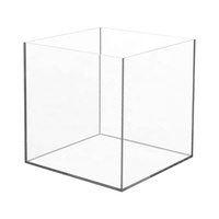 Boîte de présentation en plexiglas acrylique transparente personnalisée à 5 faces, boîte de présentation transparente