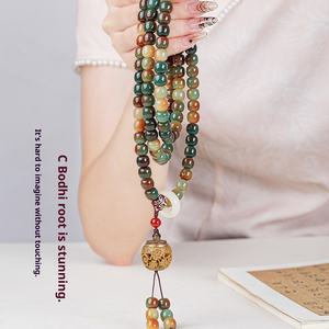 Dunhuang Charcoal Burning 108 Bodhi Pulseras Unisex Diseño de mano Bodhi Beads Trendy Literary Play Pulseras al por mayor - Product Image 1