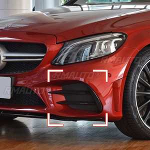 Pair for Mercedes-Benz C Class W205 C180 C260 C300 for AMG 2019+ Front Bumper Fog Light Lamp <b>Splitter</b> Canard Air Cover Trim - Product Image 3