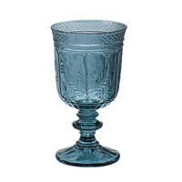 Gobelets à vin en cristal 3D embossé de style européen rétro, verre en cristal transparent de qualité supérieure, design classique à pied, parfaits pour le vin