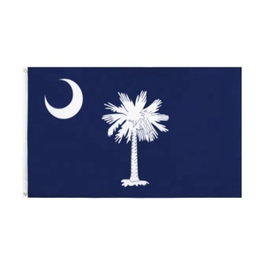 Drapeaux d'État de la Caroline du Sud 3ftx5ft en polyester avec œillets en laiton et double couture - Product Image 1