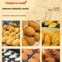 Haute productivité Mini Commercial en acier Taiyaki gaufrier petit gâteau de poisson Grain plaque chauffante équipement à gaz pour collations crème glacée