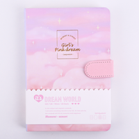 Journal à boucle magnétique à couverture rigide de qualité supérieure 32K Space Cover Pink Fantasy Notebook avec reliure thermique en papier durable