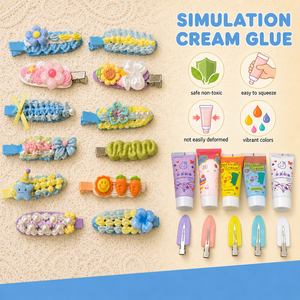 Kit Fai-da-Te <span class=keywords><strong>per</strong></span> Creare Fermagli <span class=keywords><strong>per</strong></span> Capelli <span class=keywords><strong>per</strong></span> Ragazze, Set Decoden con Colla in Crema e Accessori in Resina, Decorazioni Cartoon, Giocattolo Artigianale <span class=keywords><strong>per</strong></span> <span class=keywords><strong>Bambini</strong></span> - Product Image 1