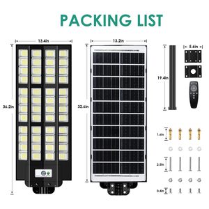 Luces Solares de Calle de 8000 W para Exteriores, Luces Solares de Gran Angular para Exteriores con Sensor de Movimiento, Luces Solares Comerciales para Estacionamiento del Anochecer al Amanecer - Product Image 2