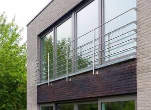 Rampe d'escalier en fer au design simple, balustrade de balcon en acier inoxydable, intérieur et extérieur, DB-B10131, finition satinée, acier inoxydable 304/316 - Product Image 5