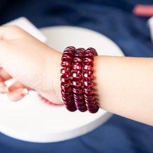 Z2SM Telephone Cord Hair Ties Christmas Red <b>Large</b> High Elastic Hair Accessories <b>Gift</b> <b>Box</b> Set - Product Image 3