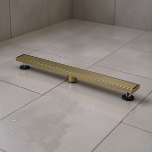 Drain de douche linéaire 30 pouces avec grille anti-cheveux brossée, design moderne, pour appartement - Product Image 2