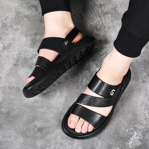 Été Nouveau Style Première Couche Sandales <span class=keywords><strong>en</strong></span> peau de <span class=keywords><strong>mouton</strong></span> Cuir véritable Chaussures de plage décontractées pour hommes Sandales Pantoufles <span class=keywords><strong>en</strong></span> cuir Chaussures pour hommes - Product Image 4