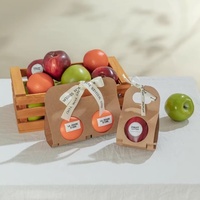 Boîtes cadeaux en papier kraft ondulé recyclable avec logo personnalisé, poignées pour l'emballage des fruits, impression quadricolore, matériaux recyclés, UV