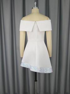 Robe de mariée blanche à sequins et nœud, coupe trapèze, ajourée, style tube, pour demoiselles <span class=keywords><strong>d</strong></span>'<span class=keywords><strong>honneur</strong></span> - Product Image 6