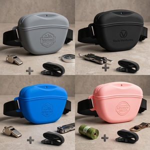 Custom Food Grade Portable Silicone Dog Pet Food <b>Treat</b> <b>Training</b> Bag Pouch Container with Waist Band - Product Image 1