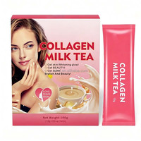 Poudre de thé au lait au collagène, collagène hydrolysé, glutathion, boisson beauté antioxydante, faible teneur en matières grasses, faible teneur en sucre, OEMODM, marque privée