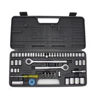Kit d'outils de réparation 52 pièces : Jeu de douilles, outils de voiture, douilles de moto, clés mixtes, boîte d'urgence